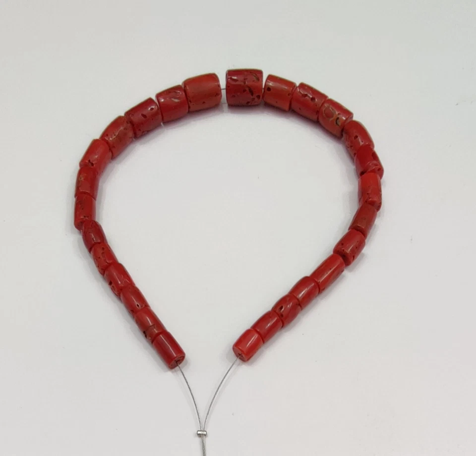 Cuentas de coral marino italiano 100 % natural cuentas de coral rojo sin teñir piedras preciosas sueltas Foto 3 de 4