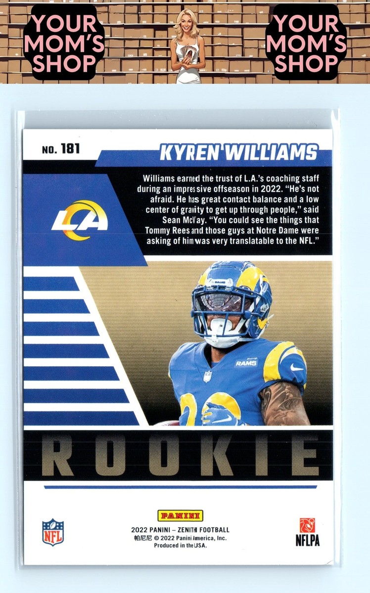 2022 Zenith #181 Kyren Williams ROOKIE CARD RC