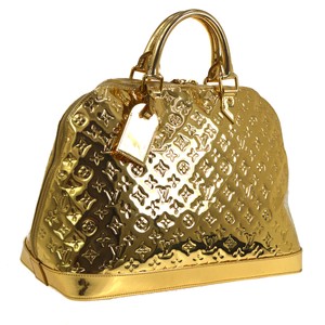 Details About Auth Louis Vuitton Alma Gm Jumbo Hand Bag Gold Monogram Miroir M95274 Nr11915