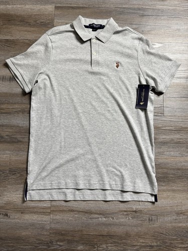 U.S.Polo Assn. Mens Interlock Polo Shirt Light Heather Grey Men’s Large BNWT