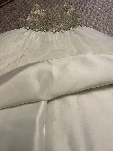 American Princess Girls Party Dress Gold Brocade Top And Soft Tulle Skirt Sz 7 - Picture 6 of 8