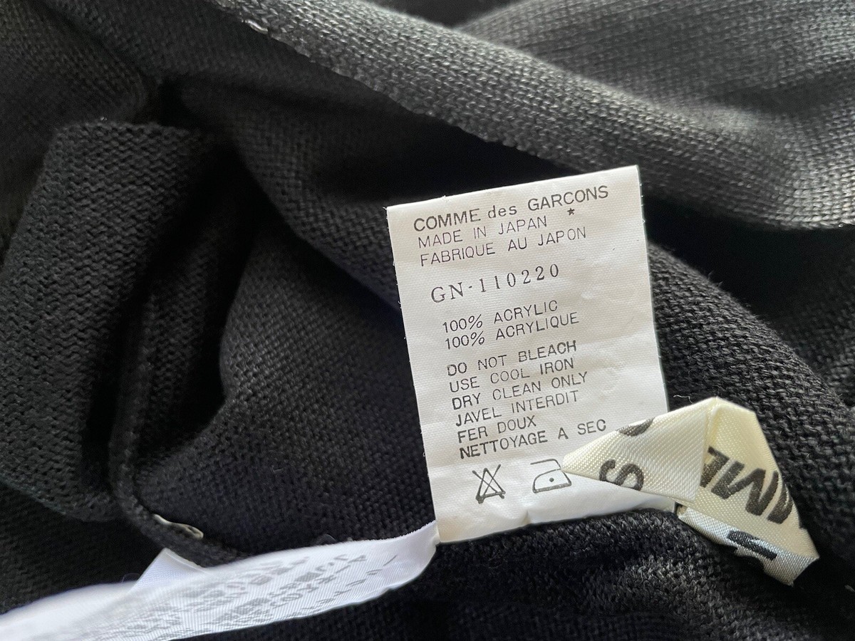 Comme Des Garcons Vintage 1991 90s Layered Knit Sweater Black Hand