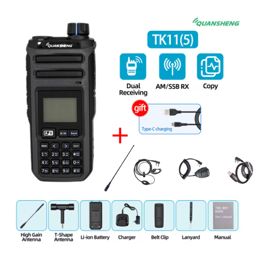 Quansheng TK-11(5) 10W VHF/UHF Dwuzakresowe radio 999CH 2500mAh Typ-C Radio - Zdjęcie 24 z 26