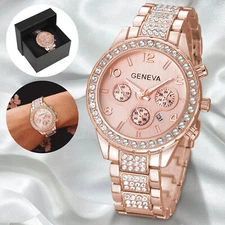 Fashion Romatic Rose Gold Women Quartz Watch Bracelet Ladies Wrist Gifts Luxury