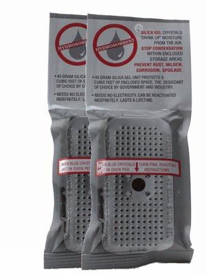 40 Gram Silica Gel Desiccant, Moisture Absorber Dehumidifier, 2 pack