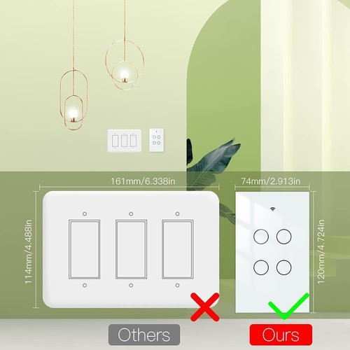 WiFi Switch Smart Home Touch RF Light Wall Panel For Alexa For Google 3/2/1 Gang - Picture 12 of 21