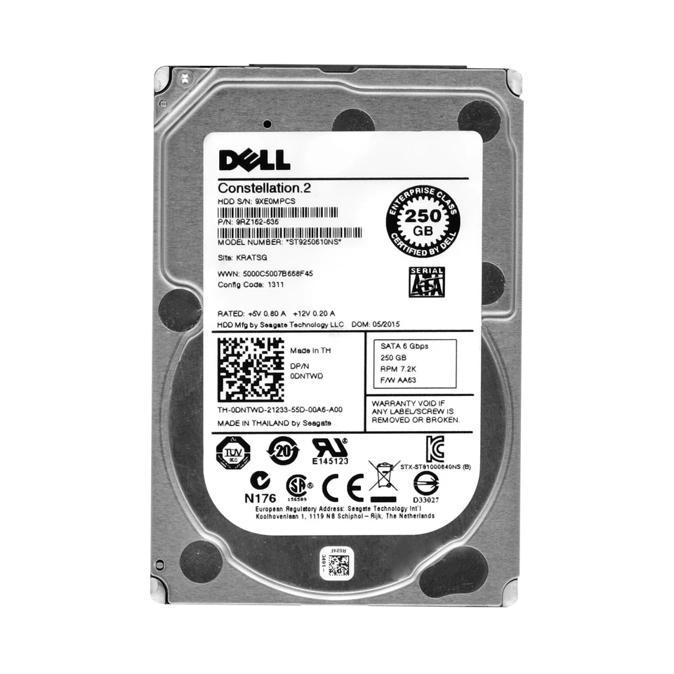 Hard Drive Dell 0DNTWD ST9250610NS 250GB 7200U/Min 64MB SATA 2.5'' - Image 3 of 3