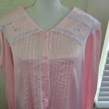 Vintage Pink Jaclyn Smith Intimates Long Sleeve Nightgown Size S Small