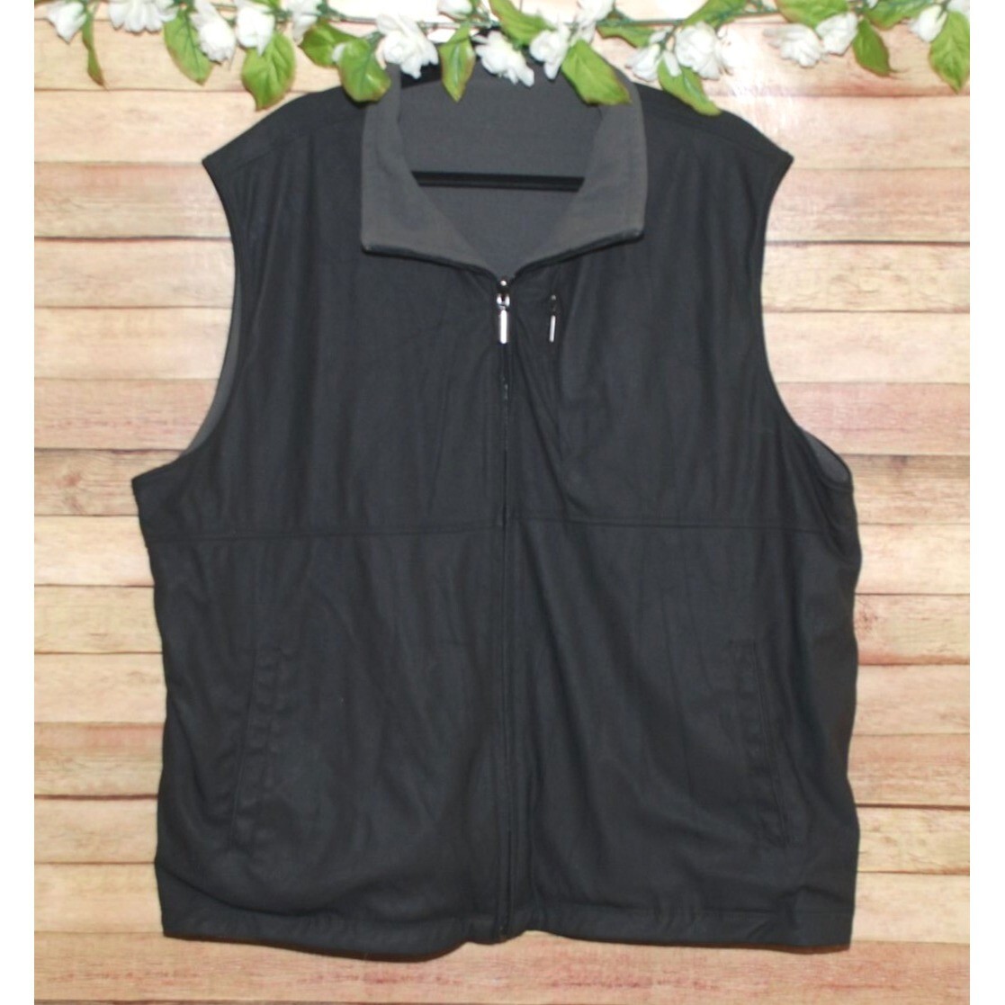 Johnston Murphy Men's Reversible Vest Jacket Size XXL Black Gray