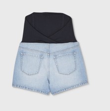 Over Belly Destruction Midi Jean Shorts Maternity by Ingrid Isabel Size 4 NWT