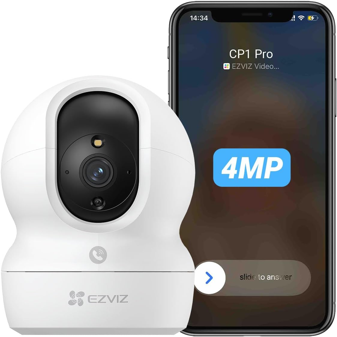 EZVIZ 4MP Indoor Camera No Monthly Fee, 512GB Supports, Spotlight