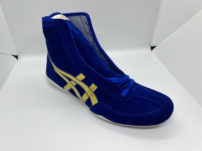 asics Boxing Wrestling Shoes Blue Gold Line Blue NEW EX-EO