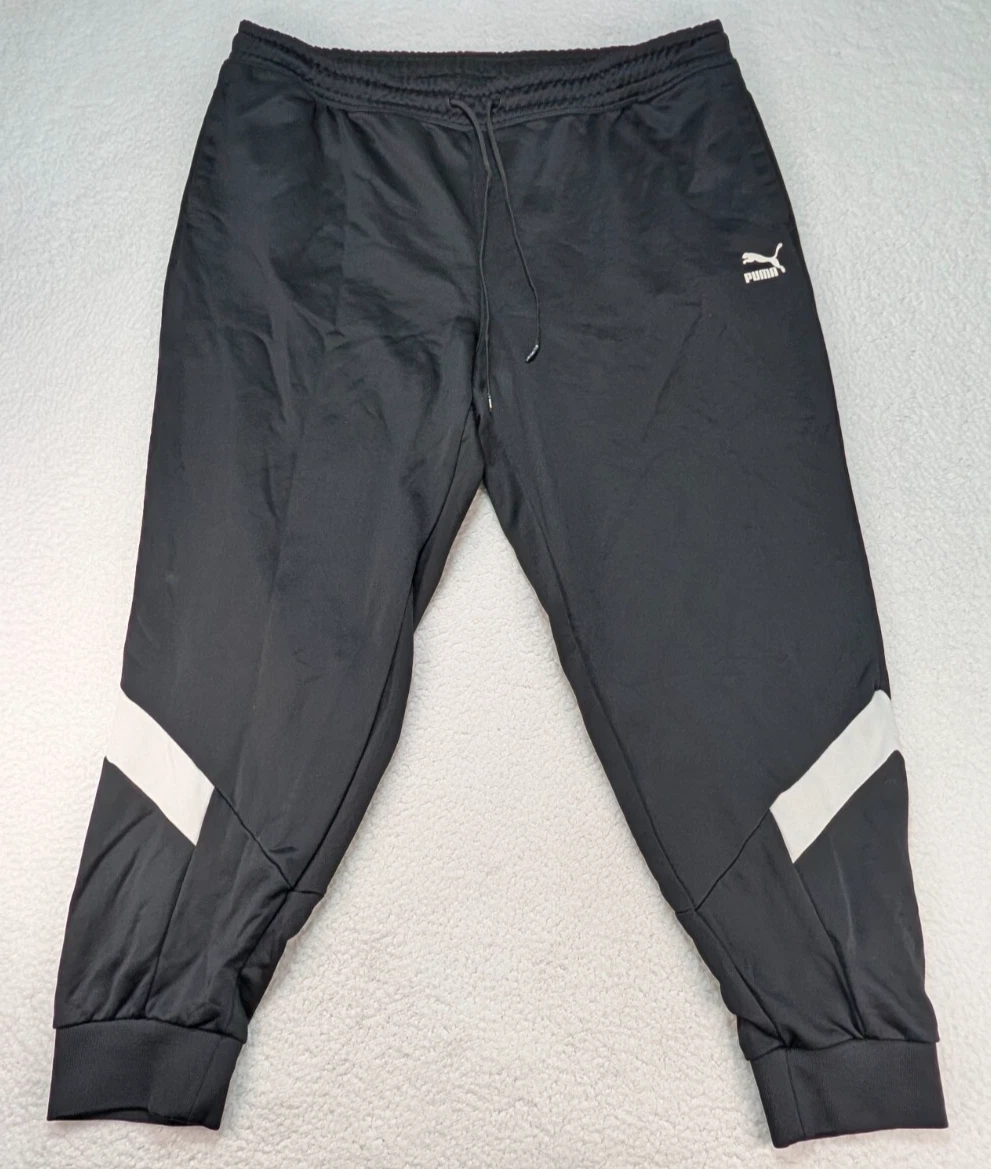 PUMA Iconic MCS Track Pants 577981 01 Uomo 3XL Nero Joggers Vestibilità Conica Retrò
