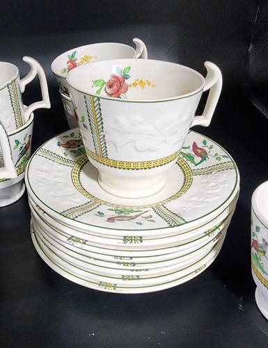 16 Piece set of Copeland Late Spode antique "June" porcelain cups and saucers - Picture 2 of 5