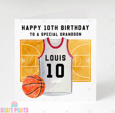 Basketball Birthday Card Male Boys Personalised Son Grandson Brother Nephew