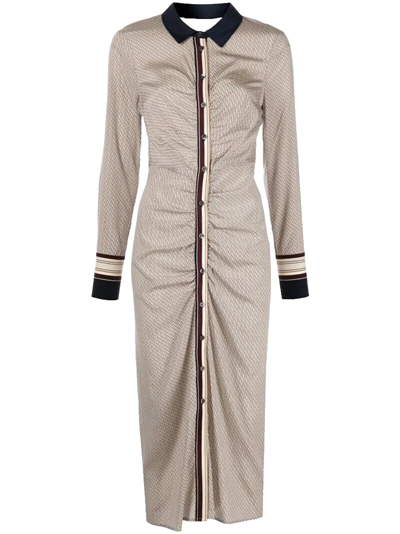 Silk Midi Shirt Casual Dresses