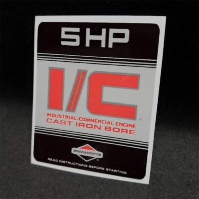 DECAL for BRIGGS & STRATTON I/C, 5 HP, Vinyl STICKER