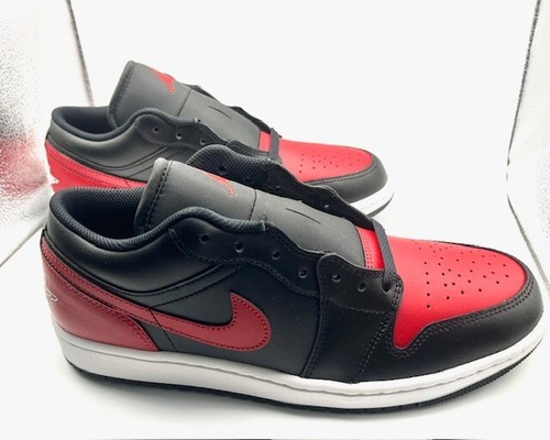 Nike Air Jordan 1 Low Shoes Black Varsity Red White 553558-067 US Mens 9 - Picture 3 of 8
