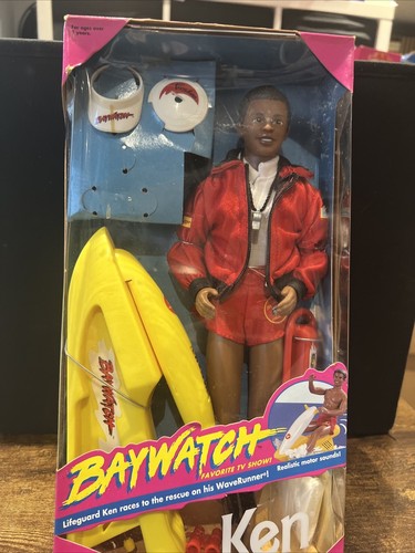 1994 Barbie Puppe Baywatch African Ken On Wave Runner Vintage Mattel Neu in OVP - Bild 4 von 24
