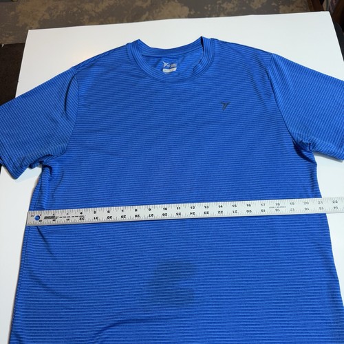 Adult Large *stained* Old Navy Active T-Shirt Blue Striped Shirt L - Picture 4 of 5