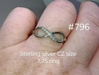 Vintage Infinity CZ Sterling Silver Size 7 Ring