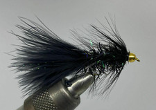 Beadhead Crystal Bugger Black, 12 Pack Streamer- Strike Fly Company