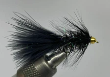 Beadhead Crystal Bugger Black, 12 Pack Streamer- Strike Fly Company