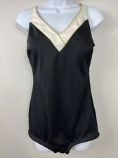 Vintage Swimsuit 60s Black with White Stripe Pinup Swimsuit Size 12 Made in USA
