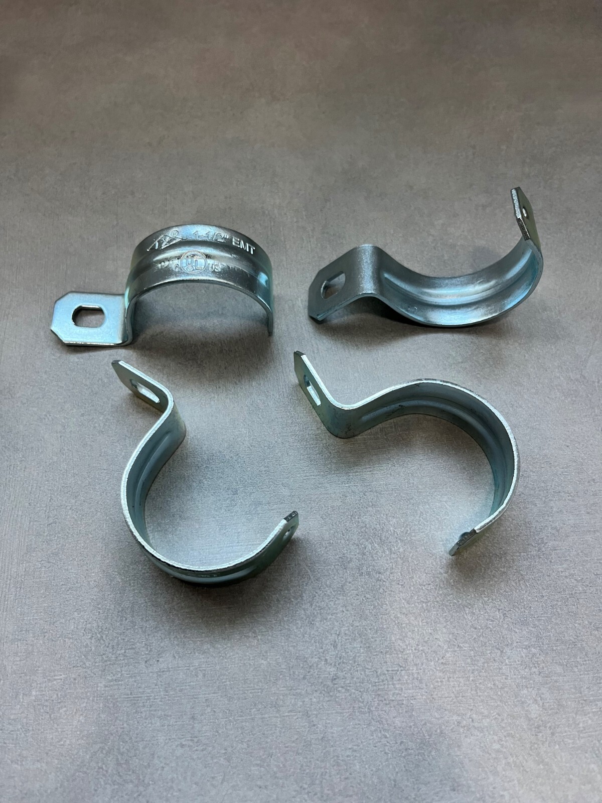 1-1/2" one hole Halex-type EMT conduit pipe strap, zinc plated steel ...