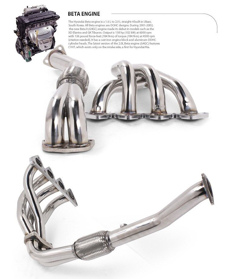 Header/Exhaust Manifold 4-2-1 Kit for HYUNDAI 2003-2008 2.0L Header/Exhaust Manifold 4-2-1 Kit for HYUNDAI 2003-2008 2.0L