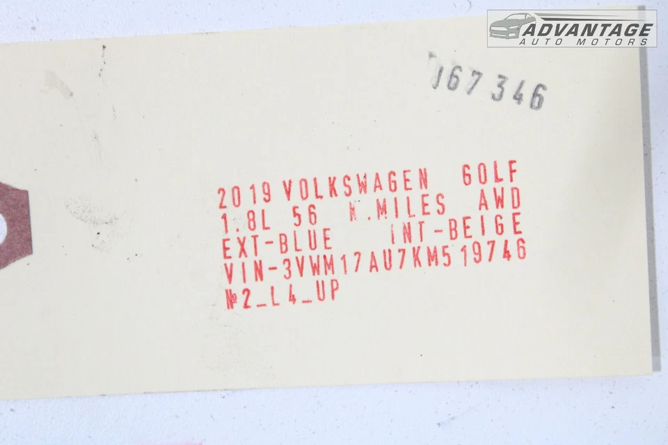 2017-2019 VOLKSWAGEN GOLF ALLTRACK MANUAL TRANSMISSION FLEX PLATE CLUTCH OEM - Image 4 of 4