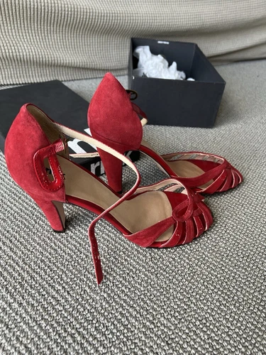 Red Leather Heels 41 - Picture 2 of 4