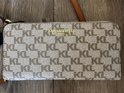 KARL LAGERFELD Umhängetasche auf Schnur - Kunstledertasche Mandeltaupe - Bild 2 von 4