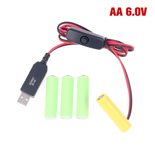 2PC AA/AAA 3V/4.5V/6V Battery Eliminator USB Power Supply Cable Replace UK - Bild 14 von 23