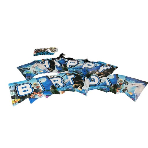 HOW TO TRAIN A DRAGON Banner Cupcake Topper Decor Birthday Party Toothless - Picture 2 of 7