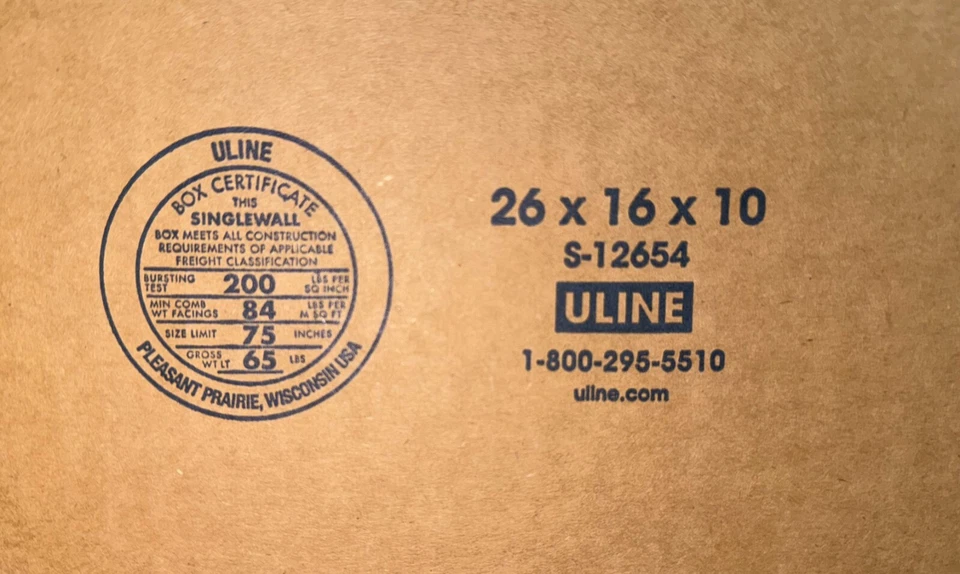 26" x 16" x 10" CARDBOARD BOX - 200 lb - SINGLE BOX - Image 2 of 4