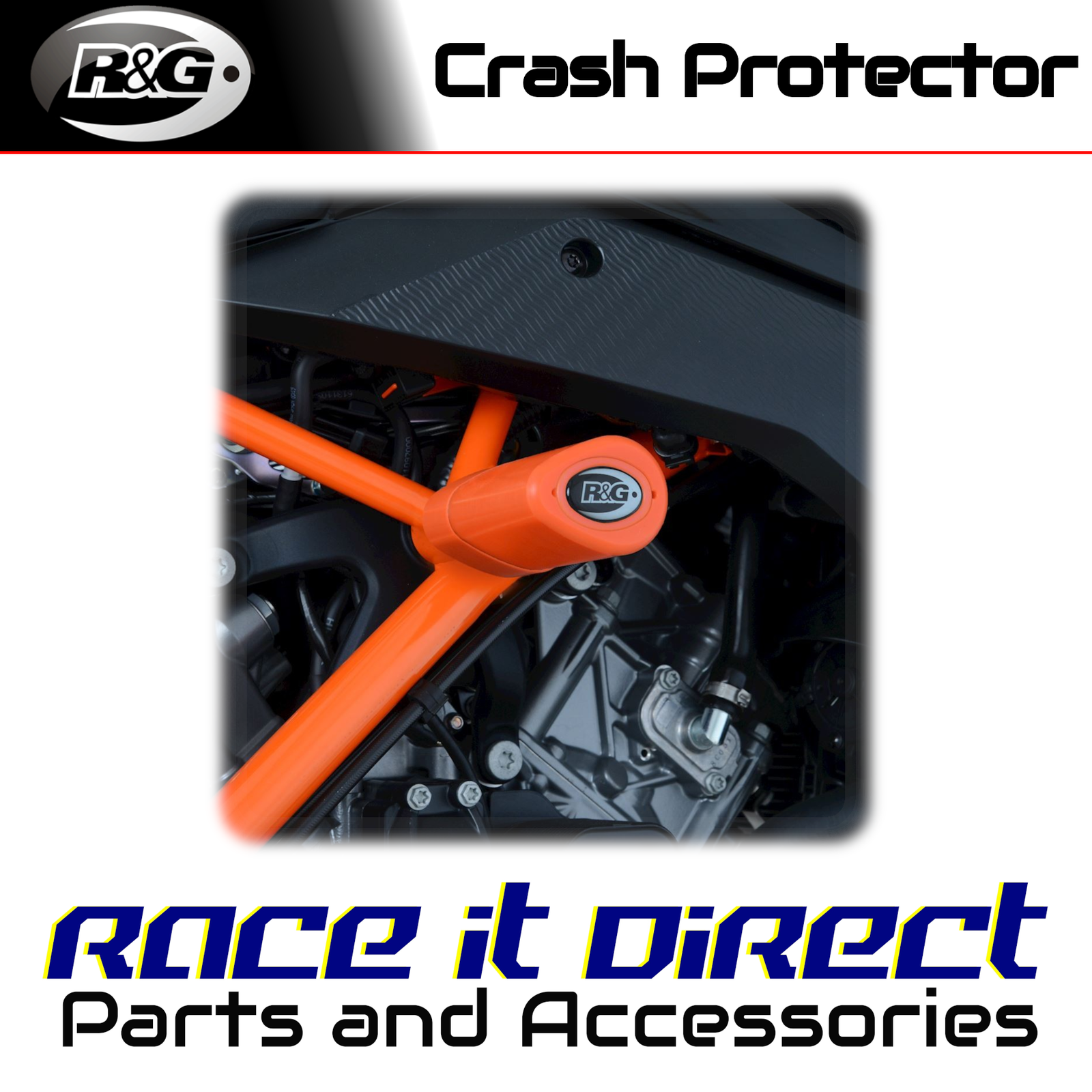 Crash Protectors for KTM 390 Duke 2013-2023 Aero Orange R&G