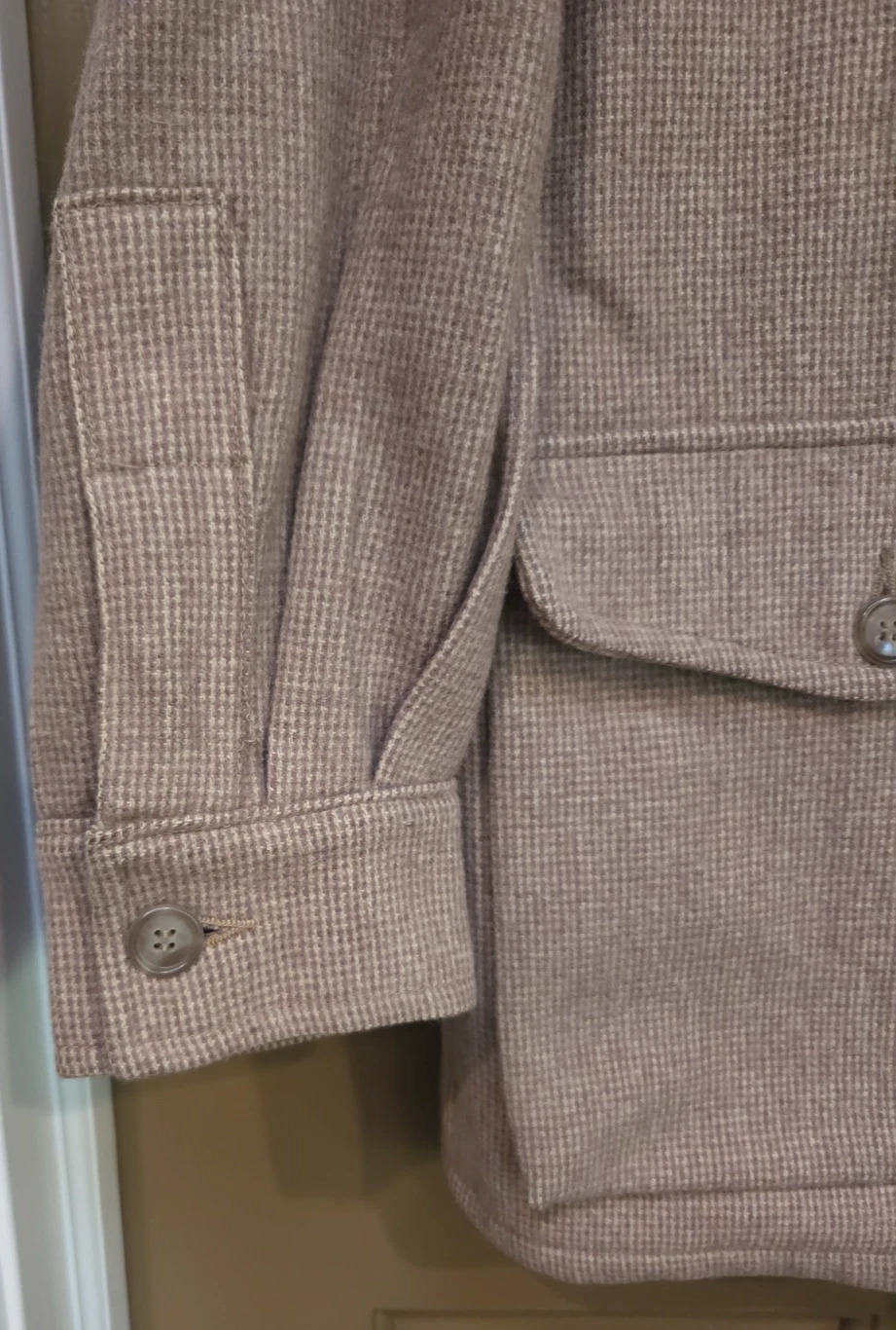 VINTAGE 50s Woolrich Mackinaw Cruiser Shacket Jacket Herringbone Wool USA Mens M - product detail image 9