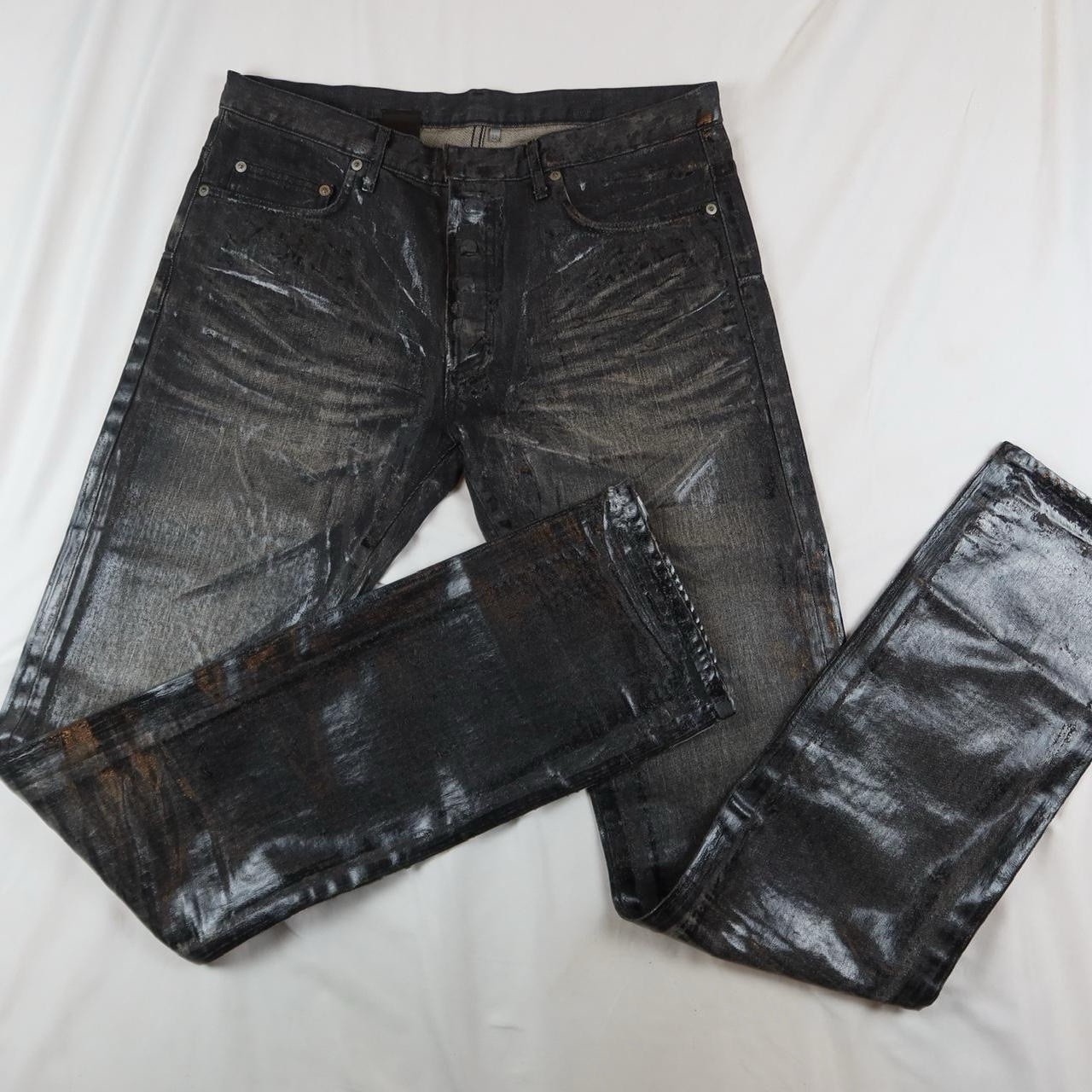 Dior Black Luster Waxed Denim Size 32 AW03 Brand New Unaltered thumbnail 3