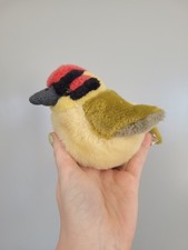 K&M Wild Republic Bird Green Woodpecker Soft Plush Toy 5” with Sound RSPB