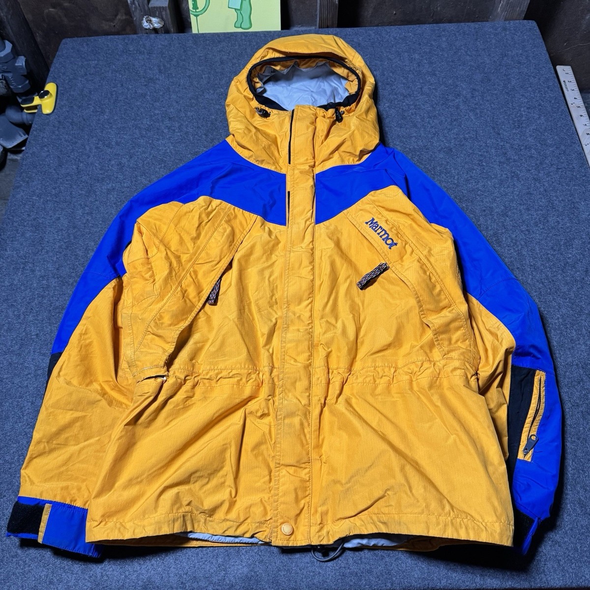 Vintage Marmot Gore-Tex XCR Hooded Jacket Waterproof Snow Ski Blue