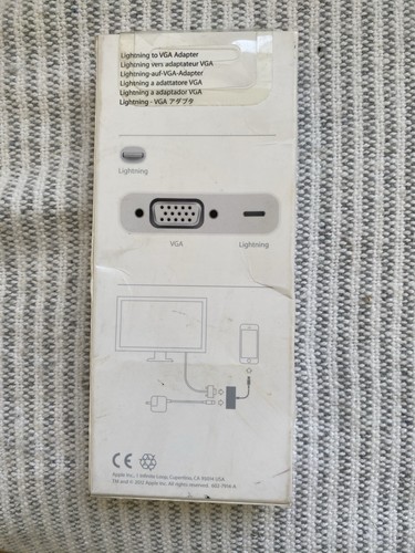 Official Apple Lightning to VGA Adapter 1080P A1439 MD825ZM/A Sealed - Afbeelding 2 van 2