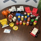 New ListingVintage Fisher Price Little People Lot Figures Animals Cars Bundle Lot Of 31