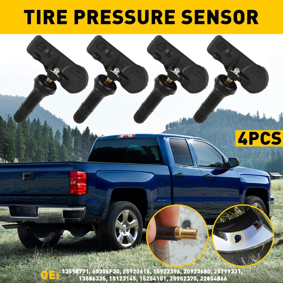 Sensores de monitoreo de presión de neumáticos 4/8x TPMS 13598771 para Chevrolet Cadillac Buick Foto 2 de 4