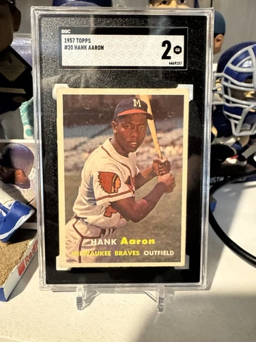 1957 Topps HANK AARON #20 SGC 2 GD- Nice Centering ! Eye Appeal