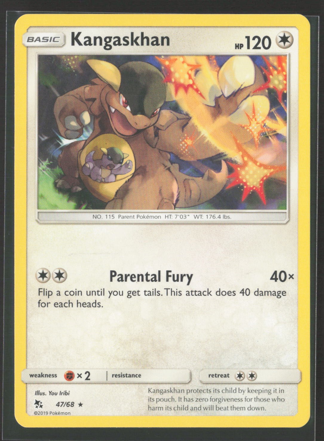 Kangaskhan 47/68 Rare Hidden Fates Pokemon Near Mint