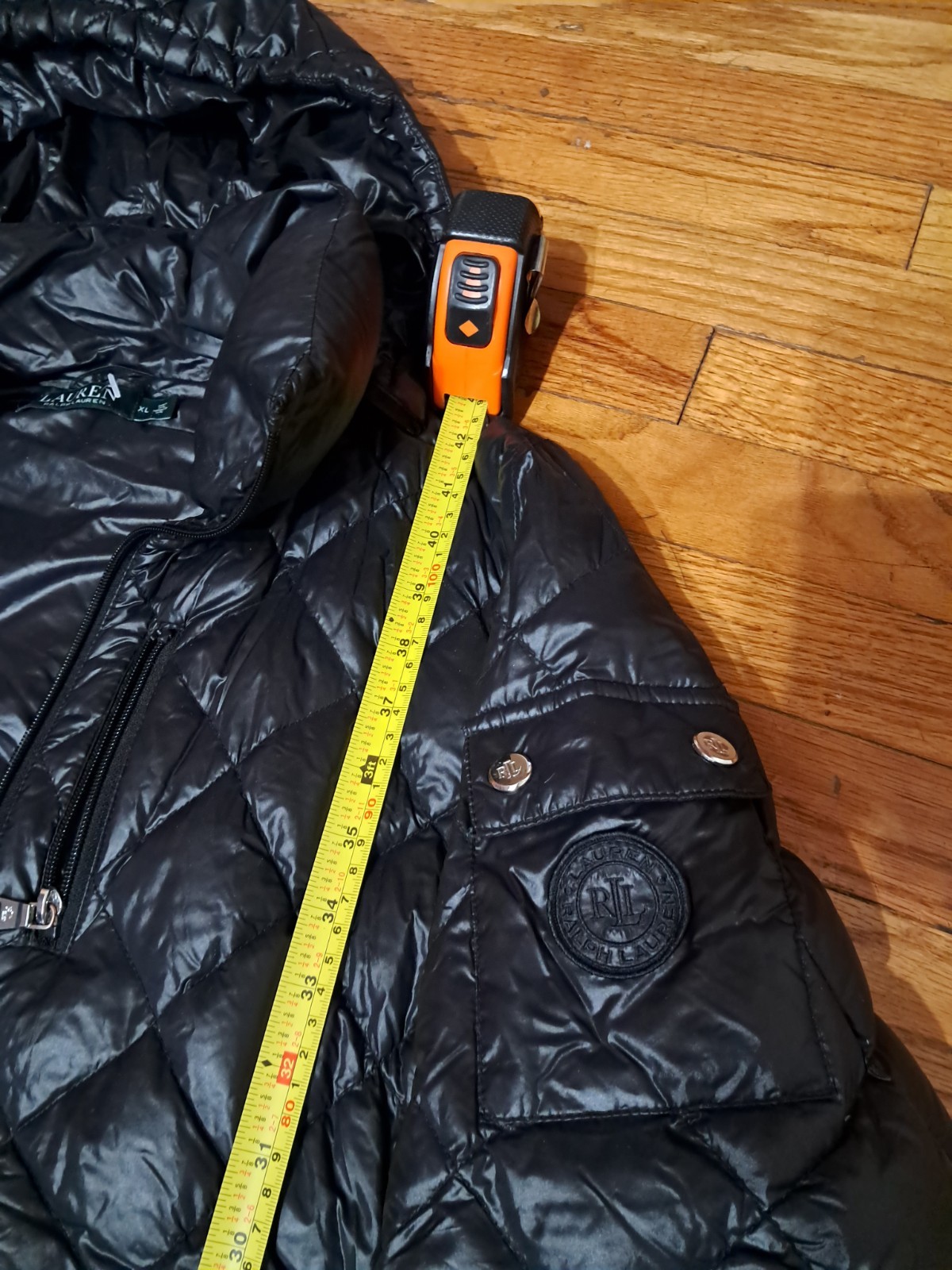 LAUREN RALPH LAUREN Women Coat Maxi Long Puffer Quilted Down Jacket Black XL Nic image 7
