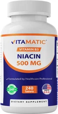 Vitamatic Niacin (Vitamin B3) 500mg, Sustained Release - 240 Tablets