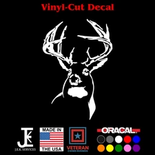 Whitetail Deer Sticker, Hunting Car Decal for Truck, Jeep, Window, Bumper, Boat