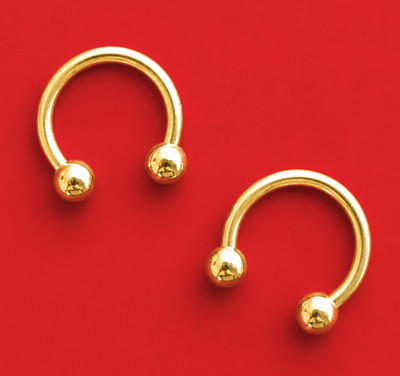 Hufeisen Piercing Studio Ring Circular Barbell TITAN gold Brust Intim Nase Lippe